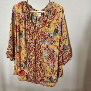 Fig and Flower Multicolor Paisley Blouse